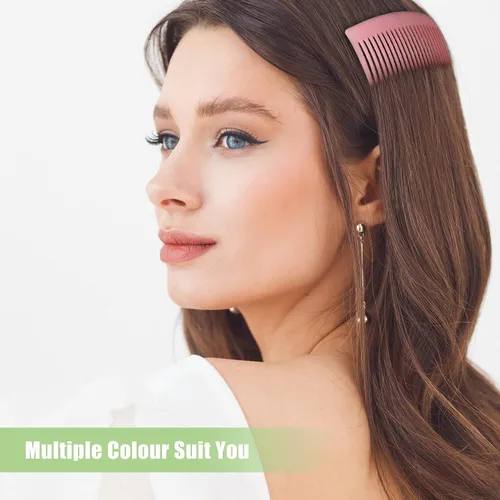 Miniatura 7 de Juego de 30 peines laterales franceses coloridos para el cabello, accesorios de peine giratorio de plástico para mujeres, 3 estilos