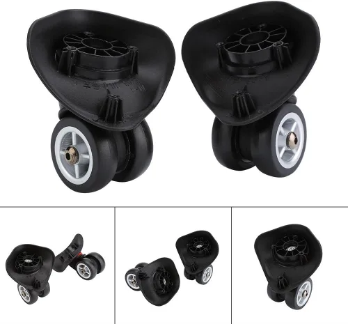 Miniatura 7 de VGEBY1 Maleta Ruedas, Equipaje Giratorio Ruedas Ruedas Universal PVC Ruedas Maleta Maleta Carretilla, Negro