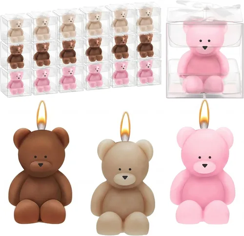 Miniatura 11 de 50 velas de oso para baby shower, regalos de fiesta de oso invitado, velas a granel para regalos decoraciones de fiesta