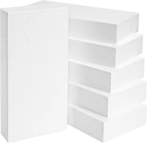 Juvale Bloques de espuma suave para manualidades y arreglos florales, bloques de tallado de espuma, 12 x 6 x 2 pulgadas, blanco, paquete de 6