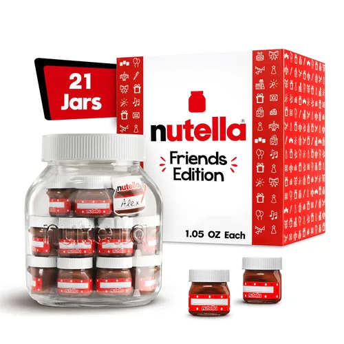 Nutella Crema de avellana y cacao, 21 mini frascos, edición Friends, 1.05 onzas cada uno