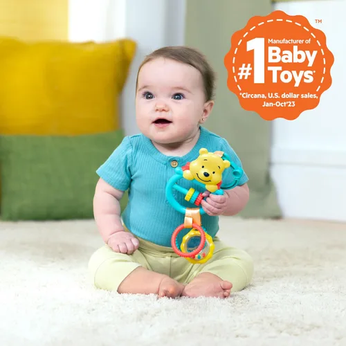 Miniatura 2 de Bright Starts Disney Baby Winnie The Pooh Juguete de Actividad Oso Ocupado, Juguete de Cochecito Unisex, Recién Nacidos en Adelante
