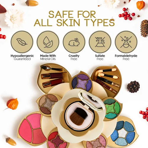 Miniatura 4 de CoralBeau Kit de Maquillaje Todo en Uno para Adolescentes y Mujeres - Set de Maquillaje Floral para Niñas de 10-12 - Sombras de Ojos Pigmentadas