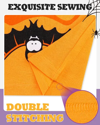 Miniatura 3 de KOBERO Pijamas de Halloween 100% algodón para niños y niñas de 18 meses-12 años