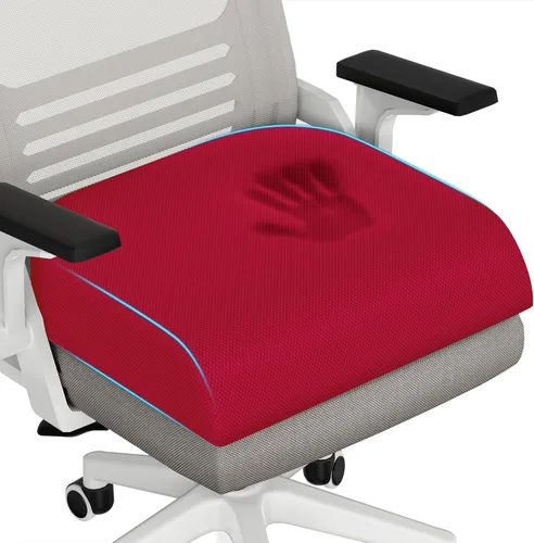 Miniatura 19 de TranquilRelax - Cojín grande para asiento de espuma viscoelástica para largas horas de sentado en silla de oficina, asiento de coche, almohadilla