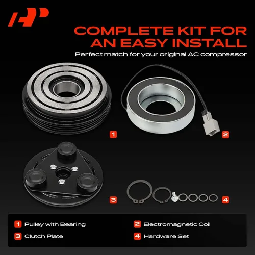 Miniatura 3 de A-Premium Kit de embrague de compresor de A/C para Subaru Impreza 2.0L 2.5L 2002-2007, apto para Subaru 9-2X 2.0L 2.5L 2005-2006