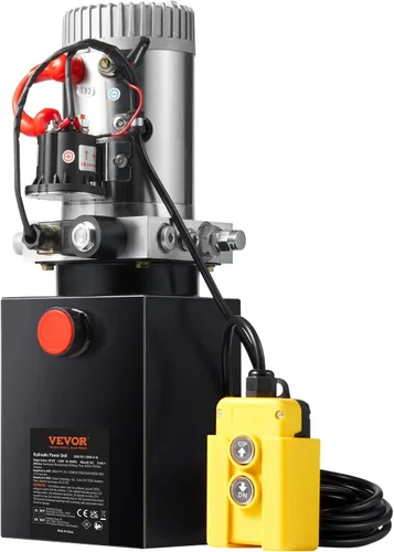 Miniatura 9 de VEVOR Bomba hidráulica, unidad de potencia hidráulica de 4 cuartos, bomba de remolque de descarga de acción única, tasa de flujo de 0.91 GPM