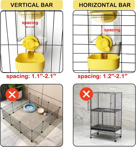 Miniatura 3 de Botella de agua de conejo de 35 onzas, dispensador de agua automático para colgar para mascotas, para hurones, conejillos de indias, chinchilla