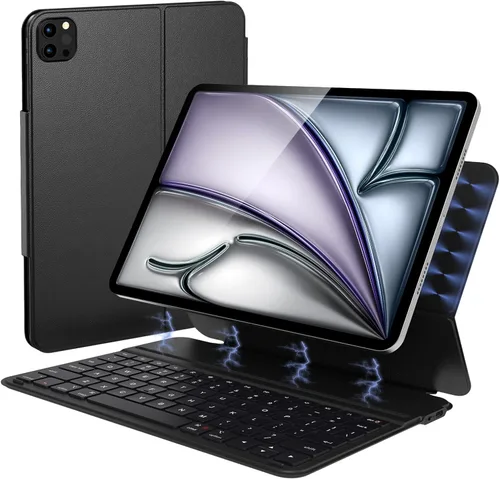 Miniatura 8 de Funda para iPad de 11ª (A16, 2025)/10ª generación con teclado, funda magnética desmontable para teclado Bluetooth inalámbrico para iPad de 10.9