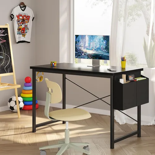 Miniatura 5 de OLIXIS Escritorio de computadora de 44 pulgadas, escritorios de oficina en casa para espacios pequeños, mesa de estudio, escritura, trabajo