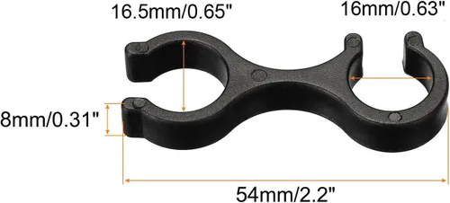 Miniatura 2 de PATIKIL Clips para bastón de trekking, 4 piezas, accesorios para bastón, conector de hebilla de doble varilla para senderismo al aire libre y camping