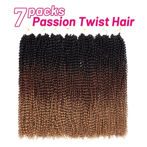 Miniatura 2 de Dorsanee Cabello Passion Twist Ombré de 24 pulgadas, 7 paquetes de Cabello de Ganchillo de Ondas de Agua, Cabello Largo Bohemio Rizado para Trenzar
