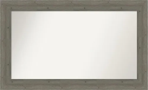 Miniatura 65 de Amanti Art Espejo de baño gris para sobre el fregadero, 27 x 27 pulgadas, espejo de tocador cuadrado gris, marco de madera rústica de campo medio