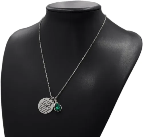 Miniatura 5 de LParkin Collar de piedra natalicia, grabado con texto en inglés You are Braver Than You Believe, regalo de graduación, mejor amigo, regalos