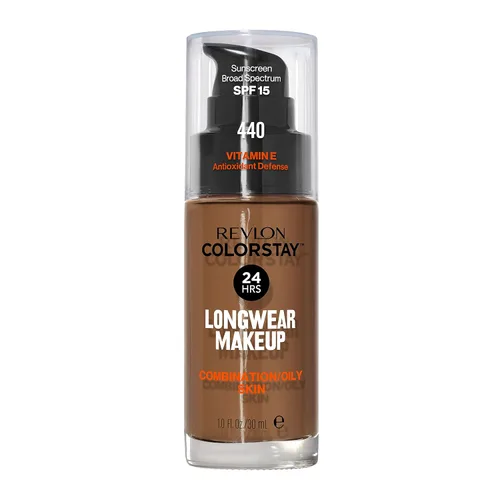 Miniatura 22 de Base líquida de Revlon ColorStay Maquillaje facial para piel mixta y grasa, SPF 15, cobertura media-completa con acabado mate, beige solar (392), 1