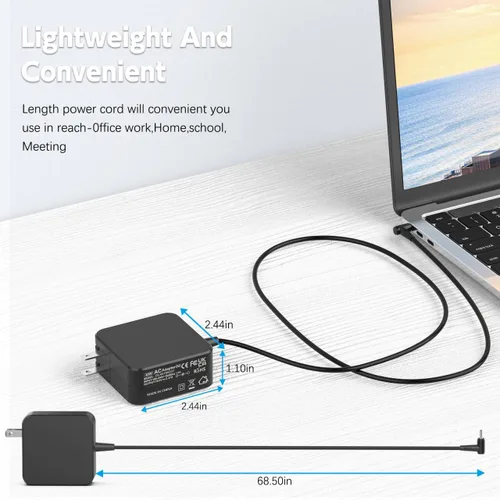Miniatura 7 de ROLADA Cargador de 45 W para Asus L210MA L410MA L510MA VivoBook 15 F510U F512DA F512JA F415 L402 L203MA X S M ZenBook Flip Prime Q K R A Taichi