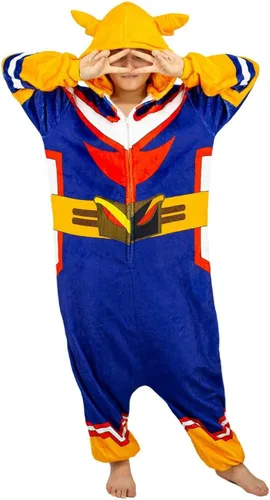 Miniatura 2 de Kuberas My Hero Academia All Might Pajamas Anime Jumpsuit Zipper Footed Cosplay Costume Unisex