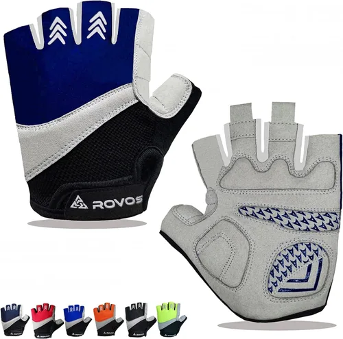 Guantes de ciclismo para hombres y mujeres, guantes de ciclismo acolchados de medio dedo de 0.197 in, transpirables de montaña y carretera