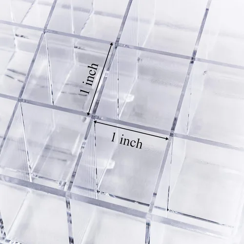 Miniatura 6 de Organizador de cosméticos y maquillaje transparente. Para labiales en barra, pinceles, frascos y más. Soporte transparente para estantes.