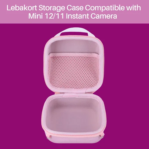 Miniatura 3 de Lebakort Funda de almacenamiento compatible con cámara instantánea Fujifilm Instax Mini 12/11 (funda rosa rubor)