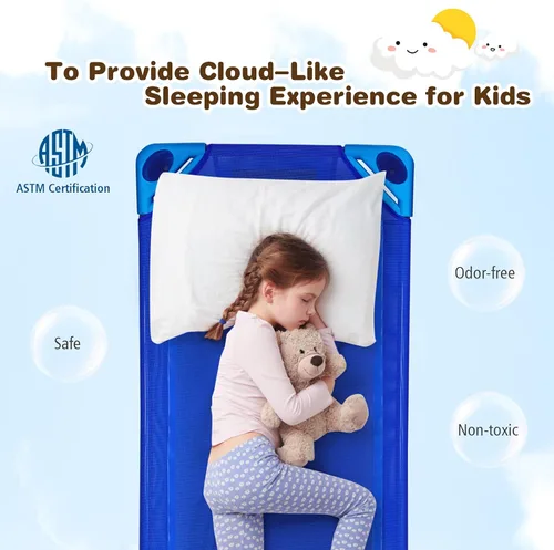 Miniatura 3 de KOTEK Catres apilables para niños, catres portátiles para niños pequeños, 52 pulgadas de largo x 23 pulgadas de ancho, listas para montar, ahorro