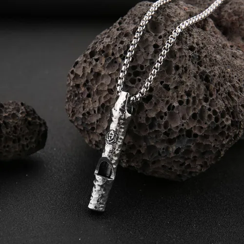 Miniatura 4 de HZMAN Collar de emergencia con silbato para adultos, estilo retro, gótico, con silbato de lobo, supervivencia al aire libre para entrenamiento