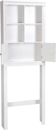 Miniatura 7 de Spirich Gabinete de almacenamiento sobre el inodoro, armario de almacenamiento sobre el inodoro con puertas, ahorro de espacio de baño Blanco