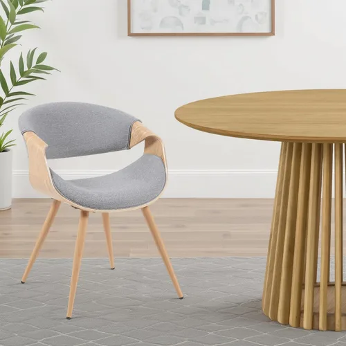 Miniatura 17 de Armen Living Silla de comedor de mediados de siglo estilo mariposa con acabado en nogal y tela verde Tela verde/nogal