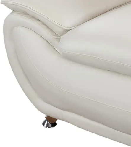 Miniatura 6 de Juego de sofá de sala de estar de cuero, sofá de cuero estilo moderno, sofás para sala de estar 3 piezas (blanco)