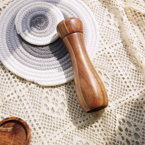 Miniatura 8 de Molinillo de pimienta, molinillo de cerámica ajustable tanto para pimienta como para sal, madera de acacia, altura de 8 pulgadas, diámetro de 2.4 in