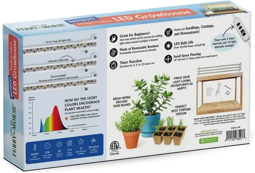 Miniatura 5 de Ferry-Morse - Moderna casa de cultivo LED de bambú para interiores