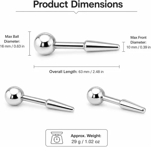 Miniatura 2 de 2.48" Elite Solid urethral Sonidos Plug Camilla Sex Toys