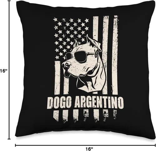 Miniatura 4 de Dogo Argentino Dog Sunglasses Gifts for Men Women Dogo Argentino American Flag USA - Cojín patriótico para amantes de los perros, 16 x 16 pulgadas