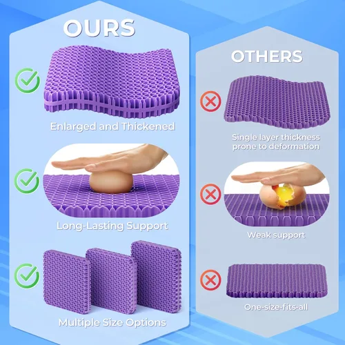 Miniatura 5 de Cojín de asiento de gel TushGuard para sentarse por mucho tiempo, diseño patentado agrandado y engrosado, refrescante y transpirable para silla