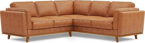 Miniatura 11 de Valencia Artisan - Sofá de cuero completo de 88 pulgadas, sofá de piel de napa italiana pura, acento de madera maciza, máxima comodidad, color Coñac