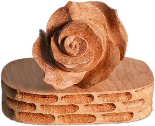 Miniatura 6 de Camellia Bees Rosa de madera, regalo de flores de aniversario de madera para San Valentín, día de la madre, 5º aniversario de boda, regalo de madera