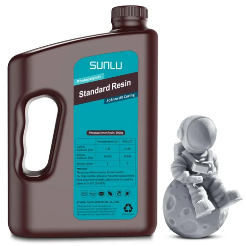 Miniatura 13 de SUNLU Resina para impresora 3D, 1kg de curado rápido, resina estándar 3D para impresoras 3D LCD DLP SLA, curado UV de 395-405nm, resina líquida