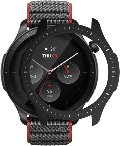 Miniatura 5 de Funda protectora para Amazfit GTR 4, a prueba de golpes, duradera, de policarbonato duro, accesorios para Amazfit GTR 4 Smartwatch (negro y blanco)