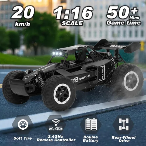 Miniatura 2 de Coche de control remoto RC Cars 1:16 All Terrain Monster Truck LED, 2WD Off Road Hobby RC 2.4GHz de alta velocidad, 20 Km/h RC Car Juguetes Regalo