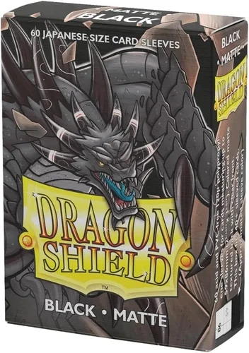 Dragon Shield | Fundas Mate de Tamaño Japonés para Tarjetas | 60 Unidades - Fundas TCG Premium Lisas y Resistentes - Compatibles con Yu-Gi-Oh, NEGRO