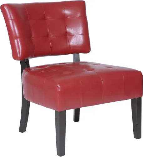 Roundhill Furniture AC002GY - Silla maxi grande, modelo Bally Blended, silla de piel, color gris., Madera Noble, Rojo