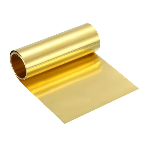 Miniatura 89 de uxcell Rollo de lámina de latón, 40 x 2 x 0.016 pulgadas, rollo de lámina de latón intermitente de metal para manualidades, reparaciones