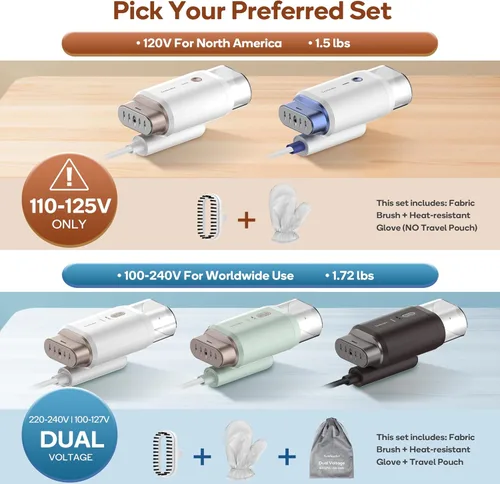 Miniatura 2 de Newbealer Vaporizador para ropa, vaporizador de viaje de 1200 W con vapor horizontal y vertical, 2 niveles de vapor, planchado en seco, plegable