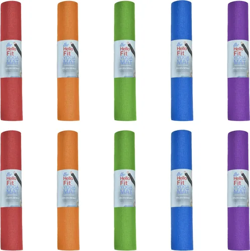 Paquete de 10 tapetes de yoga antideslizantes de 68 x 24 pulgadas, tapete de gimnasio de 0.157 in de grosor para fitness y estiramiento, tapetes de
