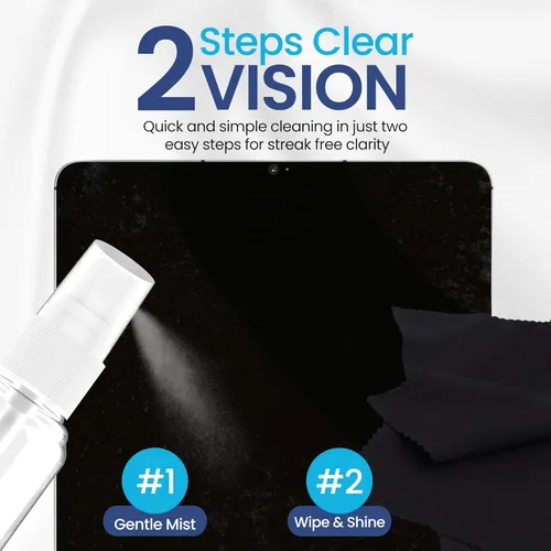 Miniatura 4 de Purity - Kit de limpiador de lentes de anteojos - 2 x 8 onzas y 1 x 2 onzas botella de spray limpiador de lentes + 2 paños de limpieza de microfibra