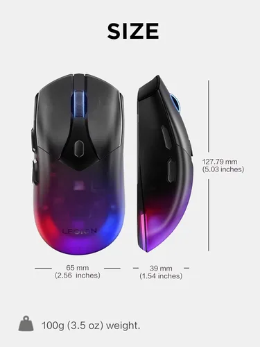 Miniatura 6 de Lenovo Legion M410 Mouse Inalámbrico RGB para Juegos – Mouse de 6 Botones con Agarre Palmar con 16,000 DPI, Batería Recargable de 53 Horas