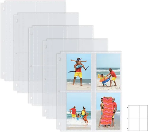 Miniatura 9 de Hojas de repuesto para álbum de fotos, 3.5 x 5 pulgadas, pesadas, transparentes con 3 anillos de diamante Better Office Products