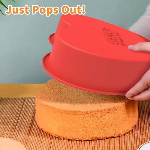 Miniatura 2 de Moldes de silicona en forma de corazón – Sartenes grandes antiadherentes de 11 pulgadas para pasteles y brownies