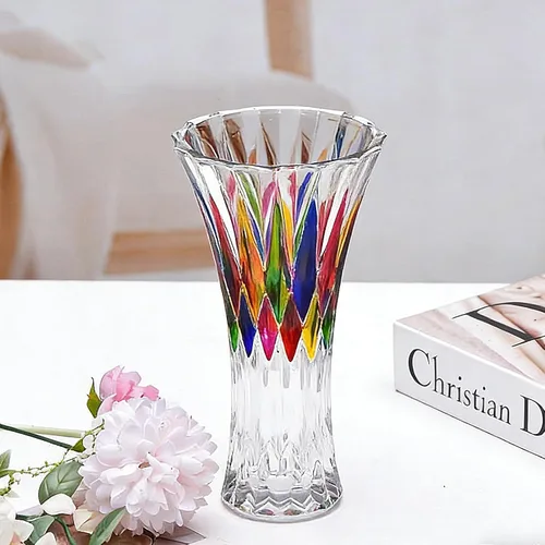 Miniatura 10 de Florero de cristal transparente, diseño grueso para decoración del hogar, centros de mesa, boda, regalo para madres