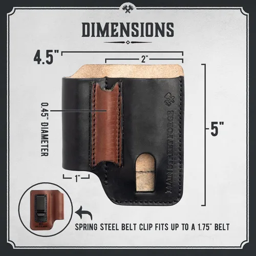 Miniatura 6 de Bolsa EDC de cuero fabricada en Estados Unidos Funda multiherramienta de cuero para hombres Clip para cinturón/organizador de bolsillo